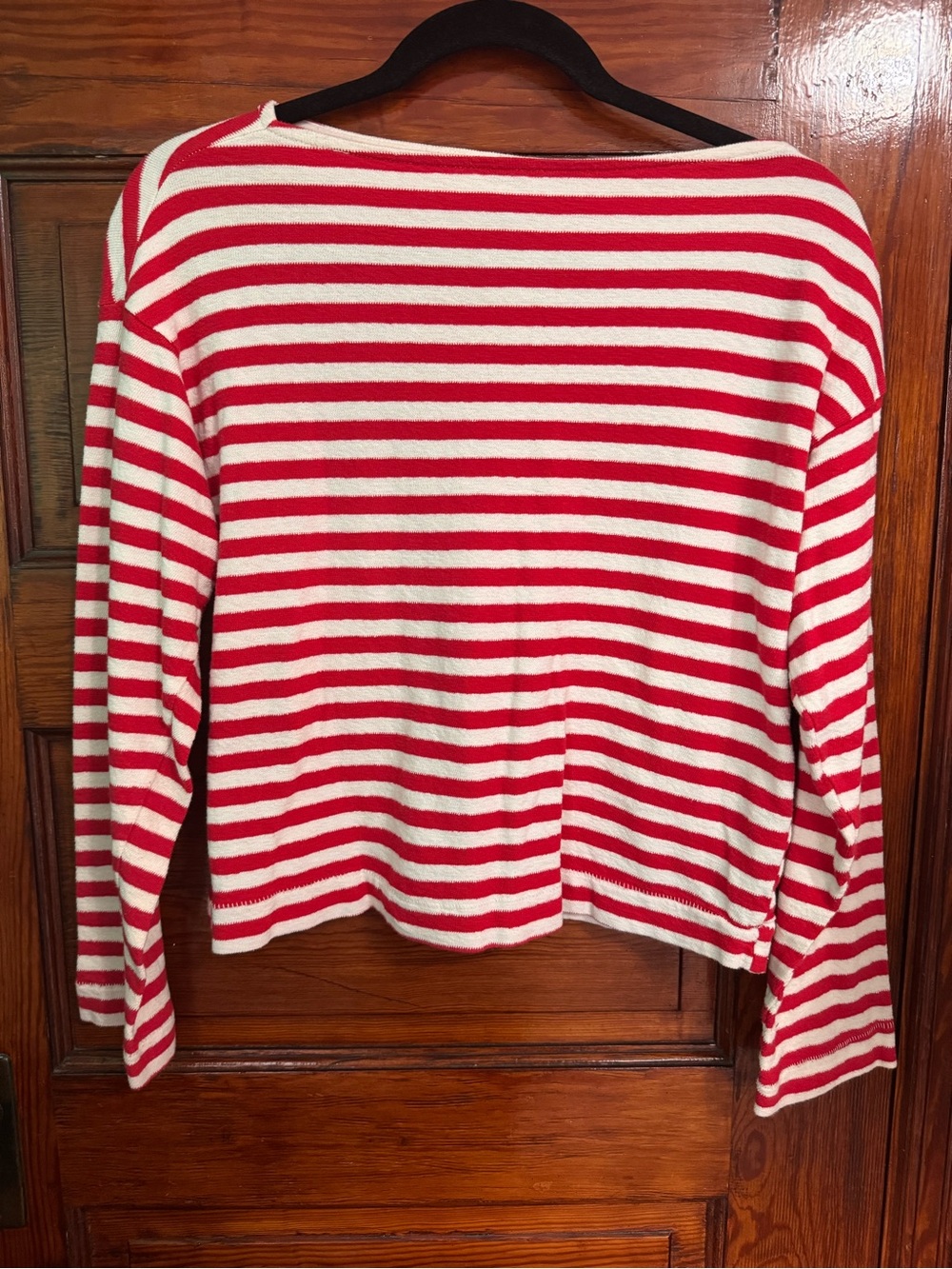 Universal Thread Red & White Striped Boat Neck Long Sleeve Tee Women’s XS